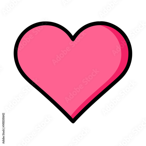 Free Download Vibrant Pink Heart Shape Symbolizing Love and Affection in a Playful Design - GFXLoad