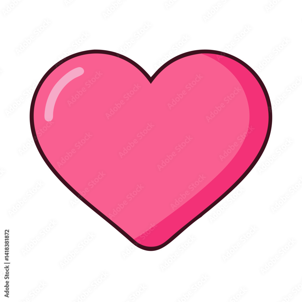 Vibrant Pink Heart Shape Symbolizing Love and Affection in a Playful Design Vibrant Pink Heart Shape Symbolizing Love and Affection in a Playful Design