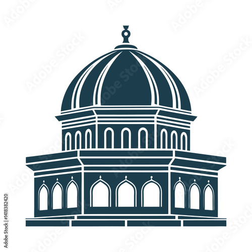 Minimalist Shrine of the Báb Vector Icon Shrine of the Báb – Minimalist silhouette of the golden-domed Haifa shrine