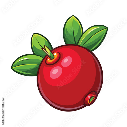 Red berry with leaves
