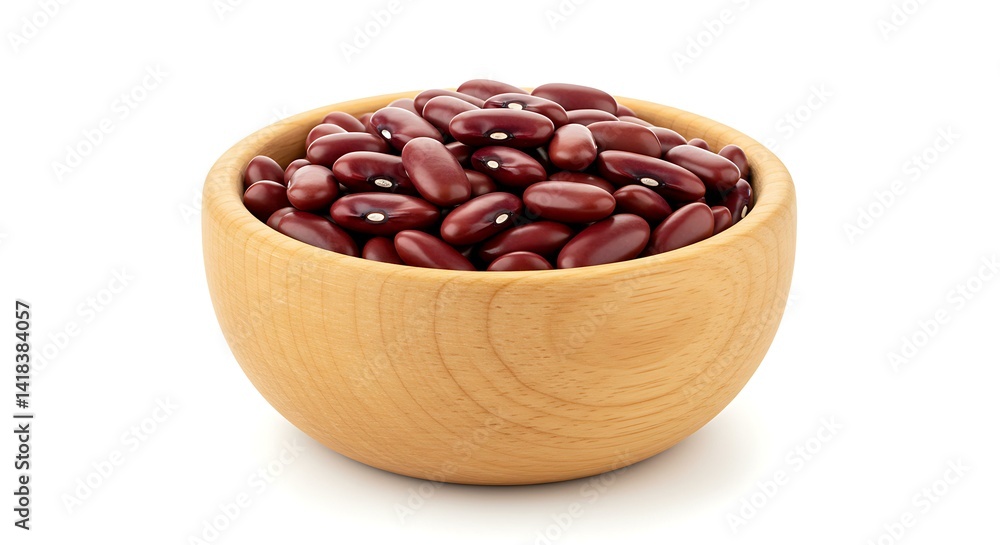Kidney beans in wooden bowl on white. Mexican food Kidney beans in wooden bowl on white. Mexican food