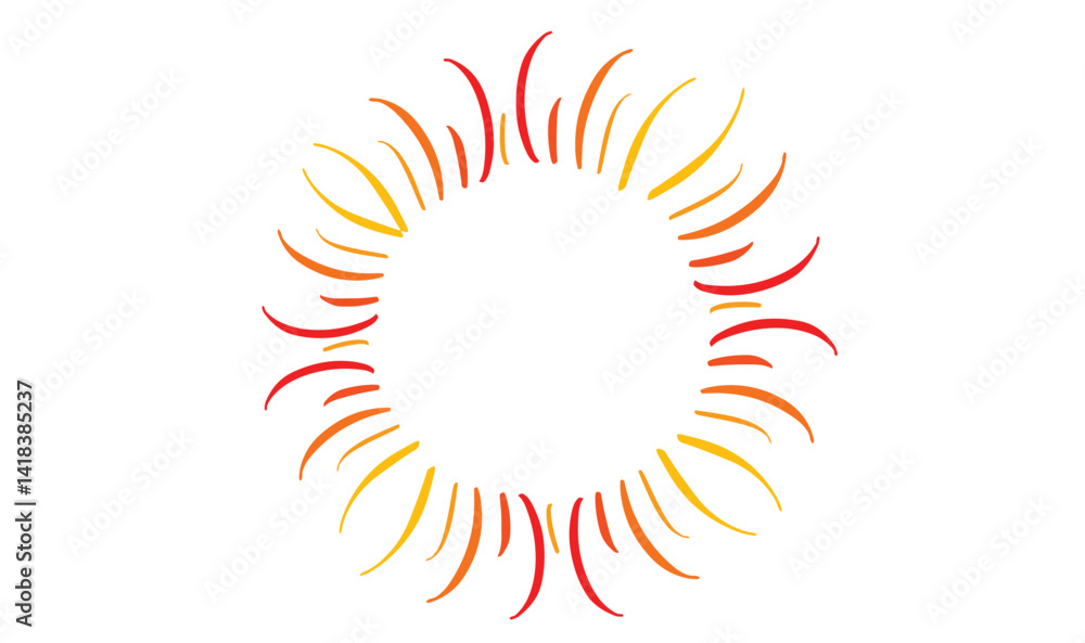 Naklejka premium Firework yellow orange red line element object symbol sign summer season time empty blank celebration festival holiday party event beautiful vacation colorful firework summer season travel banner joy