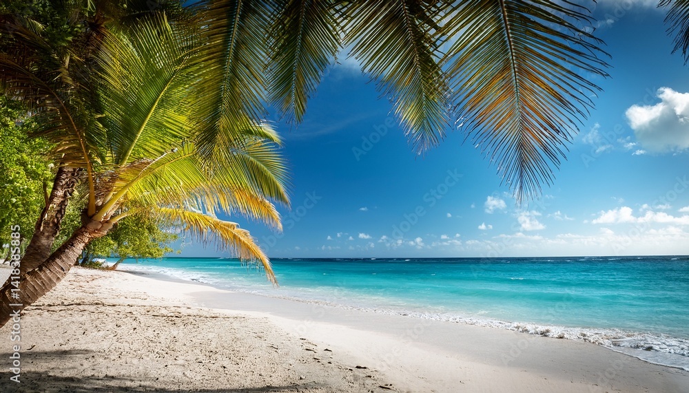 Obraz premium Palms Caribbean Sea and Sand