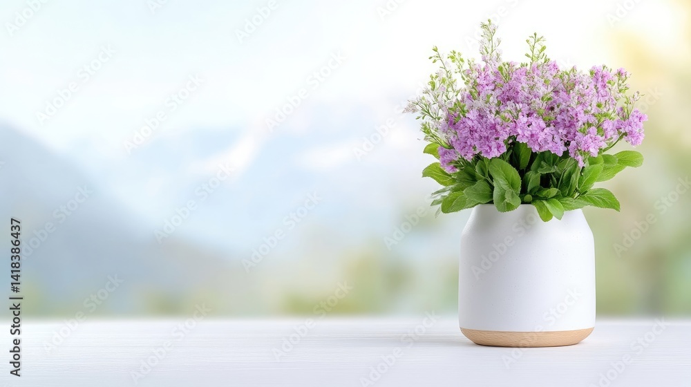 Fototapeta premium Fresh spring bouquet in simple vase
