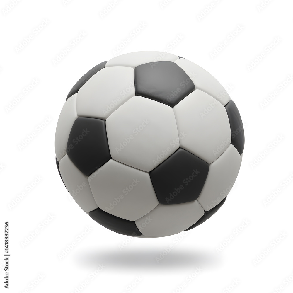 Classic Black and White Soccer Ball on White Background Classic Black and White Soccer Ball on White Background