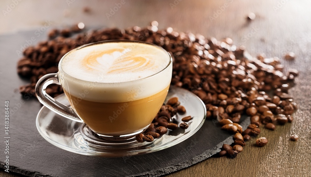Fototapeta premium Coffee Latte and coffee beans