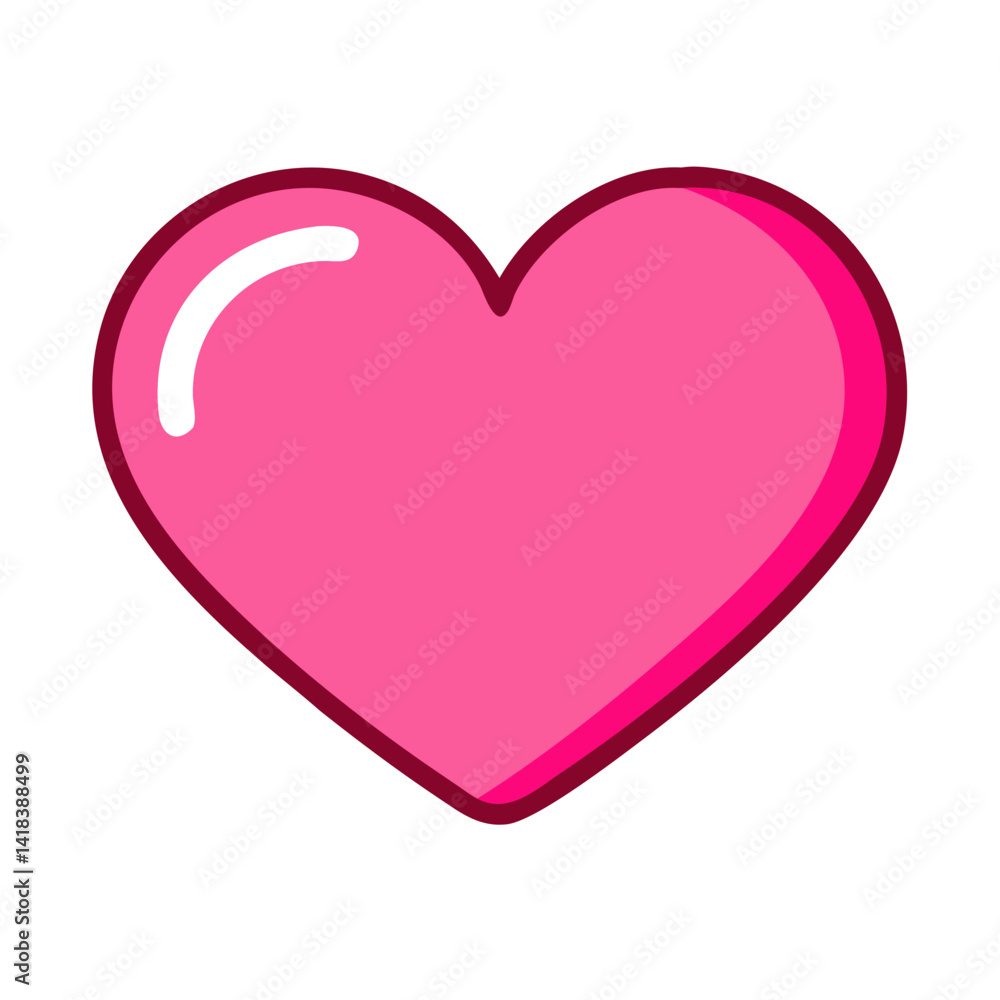 Vibrant Pink Heart Shape Symbolizing Love and Affection in a Playful Design Vibrant Pink Heart Shape Symbolizing Love and Affection in a Playful Design