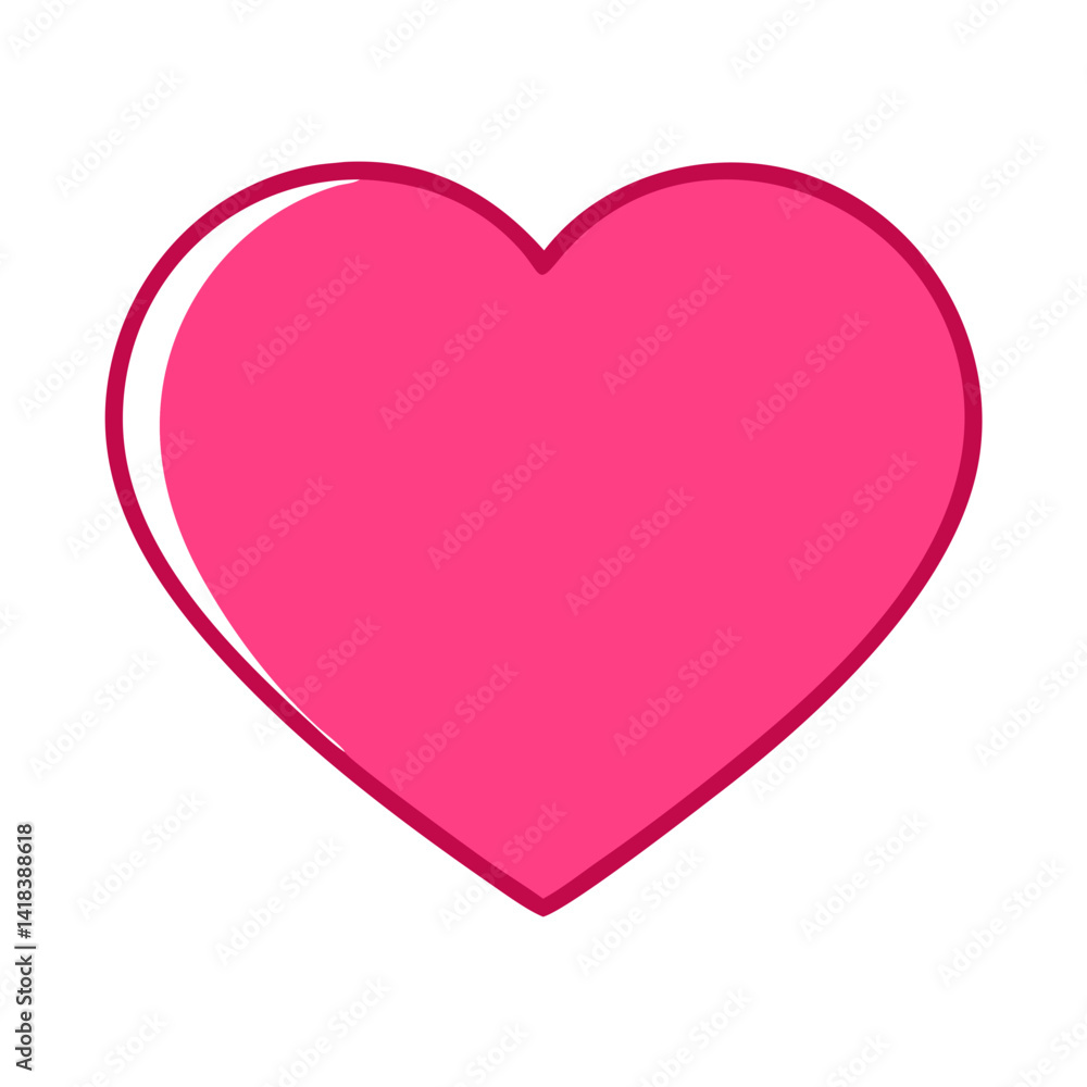 Vibrant Pink Heart Shape Symbolizing Love and Affection in a Playful Design Vibrant Pink Heart Shape Symbolizing Love and Affection in a Playful Design