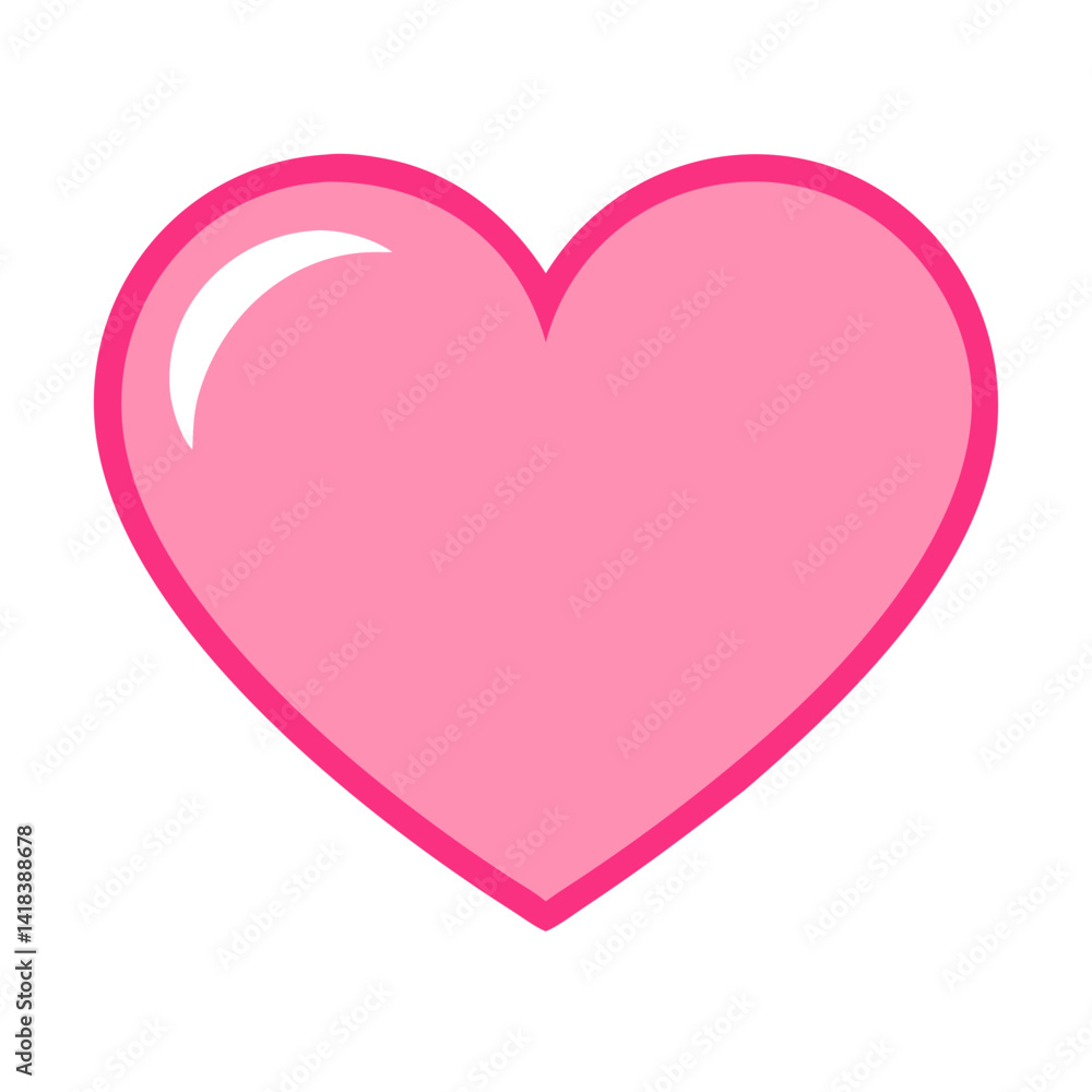 Vibrant Pink Heart Shape Symbolizing Love and Affection in a Playful Design Vibrant Pink Heart Shape Symbolizing Love and Affection in a Playful Design
