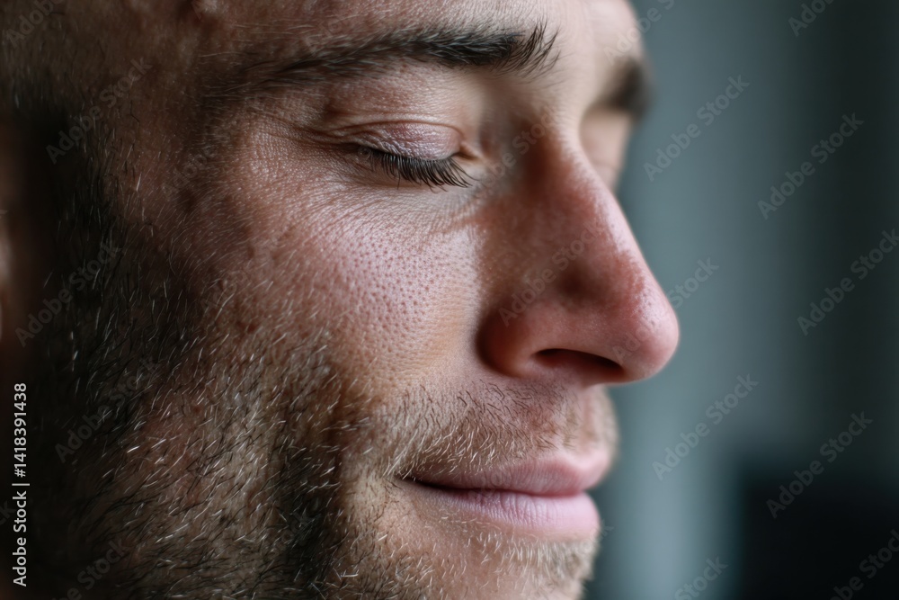 An uplifting close-up of a smiling man, radiating calmness and joy, encouraging feelings of serenity and happiness in viewers, captured in a stylish and intimate manner. An uplifting close-up of a smiling man, radiating calmness and joy, encouraging feelings of serenity and happiness in viewers, captured in a stylish and intimate manner.