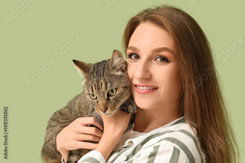 Pretty young woman with cut...