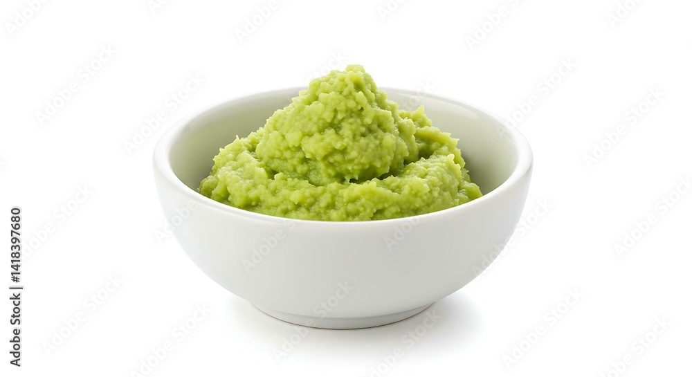 Bowl of Wasabi on a white background. Mexican food Bowl of Wasabi on a white background. Mexican food