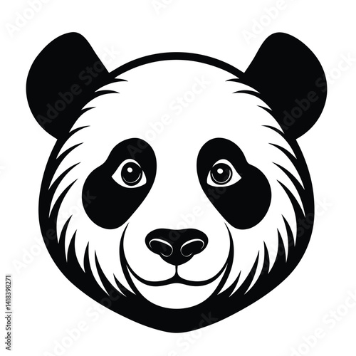 A cute cartoon panda bear character with a happy smile, a delightful vector illustration of this beloved animal