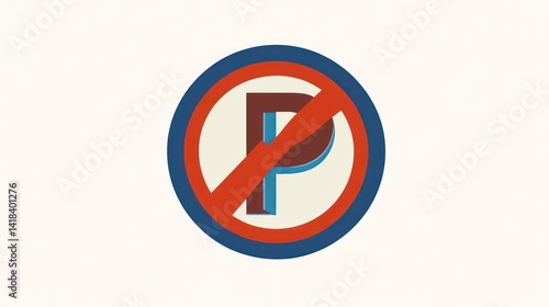 Free Download No Parking Sign Prohibited Parking Symbol with Red Slash Traffic Regulation Icon for Urban an - GFXLoad