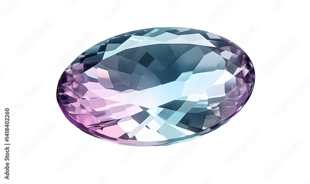 Fototapeta premium Oval gemstone, transparent, studio shot, black background, jewelry design