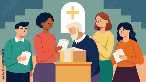 As they pass around a box of tissues the book club members at the church open up about the ways in which their faith has been challenged and. Vector illustration