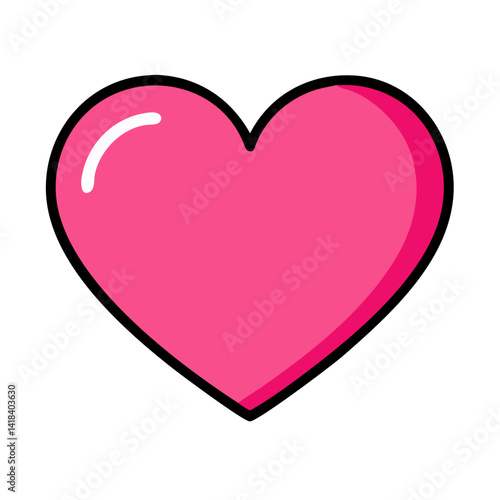 Free Download Vibrant Pink Heart Shape Symbolizing Love and Affection in a Playful Design - GFXLoad