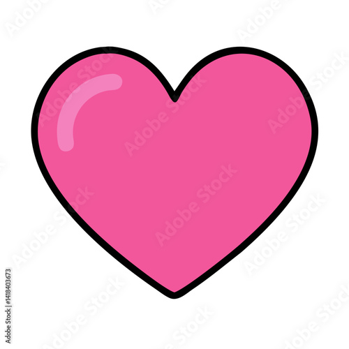 Free Download Vibrant Pink Heart Shape Symbolizing Love and Affection in a Playful Design - GFXLoad
