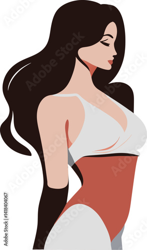 演技に真剣に取り組むレオタード姿の女性