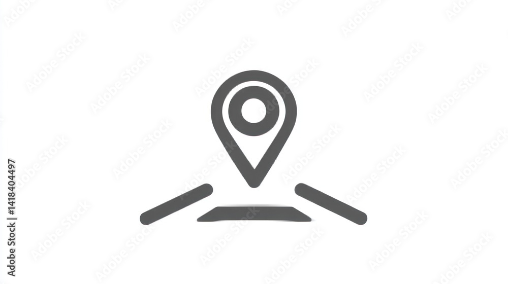Location Pin Icon with Road Markings for Navigation and Mapping Applications Location Pin Icon with Road Markings for Navigation and Mapping Applications