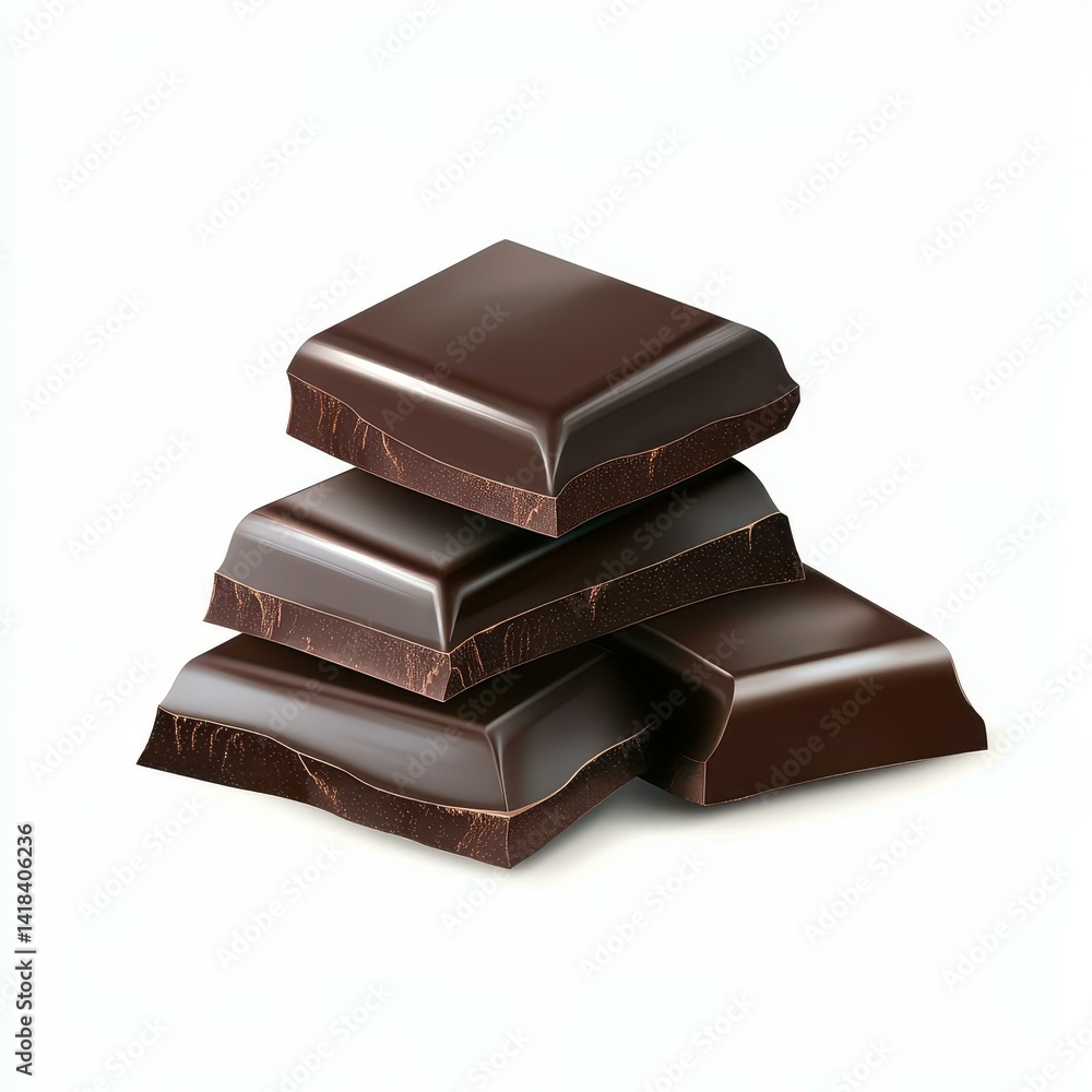 Indulge in rich, smooth dark chocolate crafted for the ultimate treat on a clean, white backdrop. Indulge in rich, smooth dark chocolate crafted for the ultimate treat on a clean, white backdrop.