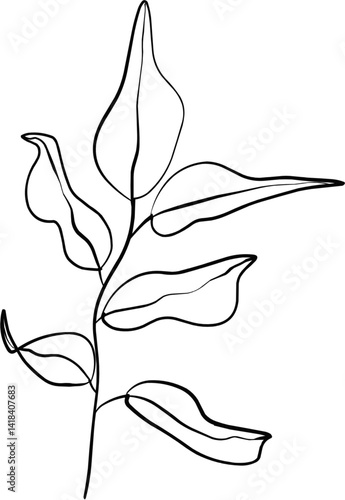 Hand Drawn Line Art of Leaf Illustration 