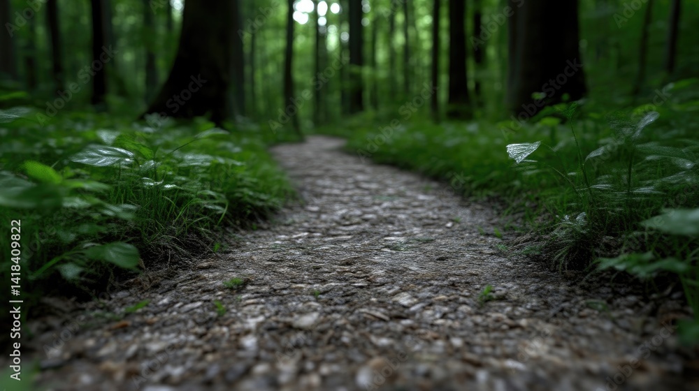 Fototapeta premium Forest path winding through lush greenery