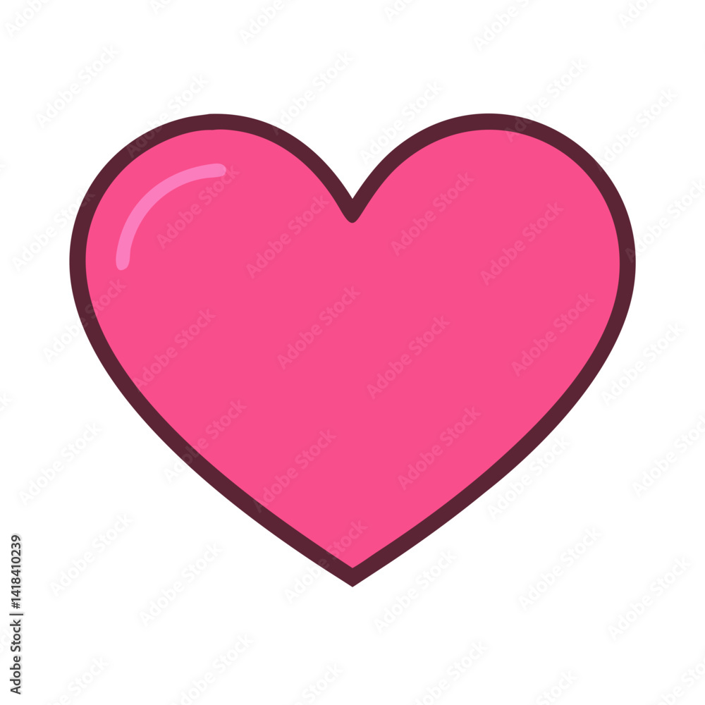Vibrant Pink Heart Shape Symbolizing Love and Affection in a Playful Design Vibrant Pink Heart Shape Symbolizing Love and Affection in a Playful Design