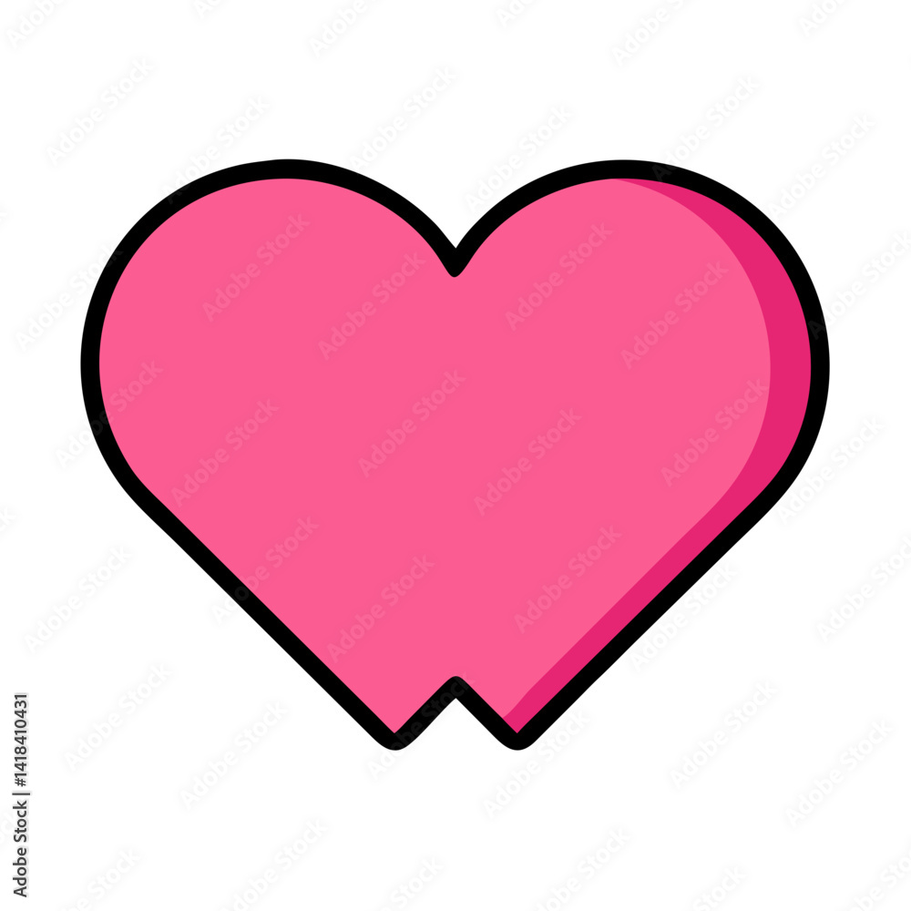 Vibrant Pink Heart Shape Symbolizing Love and Affection in a Playful Design Vibrant Pink Heart Shape Symbolizing Love and Affection in a Playful Design