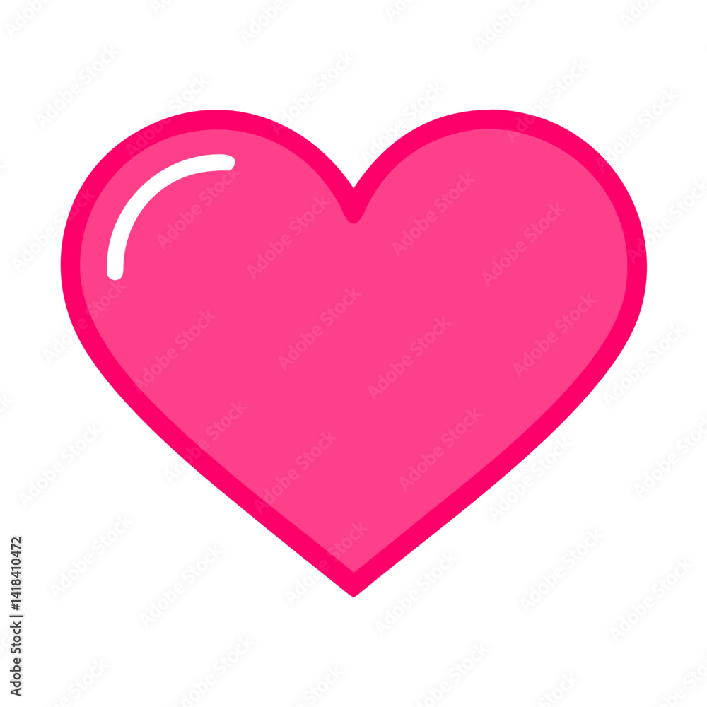 Vibrant Pink Heart Shape Symbolizing Love and Affection in a Playful Design Vibrant Pink Heart Shape Symbolizing Love and Affection in a Playful Design