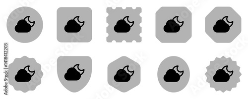 Editable night sky, moon and cloud vector icon. Part of a big icon set family. Perfect for web and app interfaces, presentations, infographics, etc