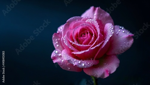 pink rose with water drops