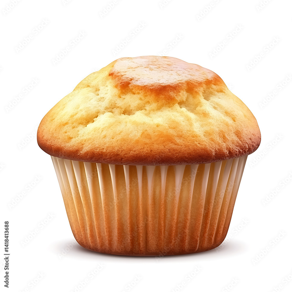 Muffin, isolated white background, realistic art style Muffin, isolated white background, realistic art style