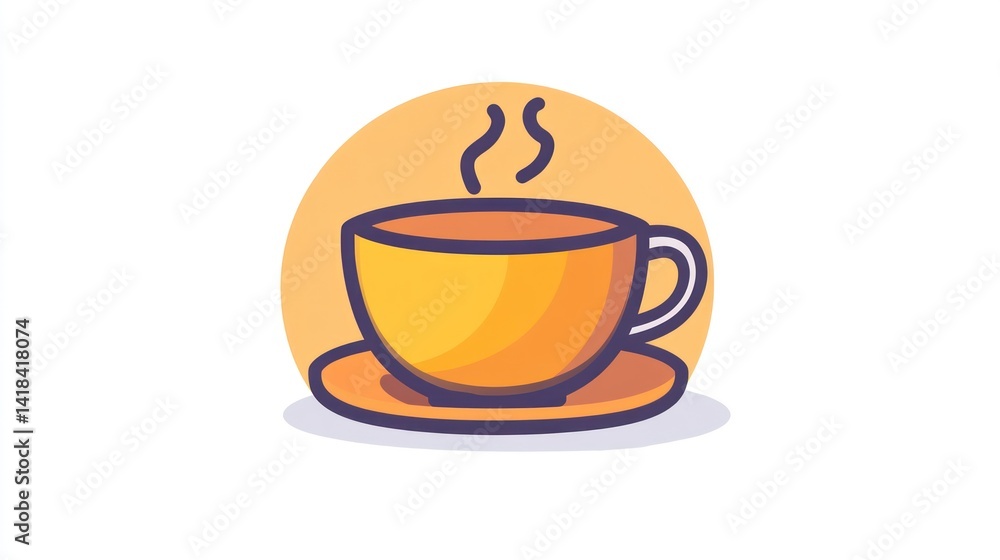 A steaming cup of hot beverage with a saucer perfect for cozy moments and warmth A steaming cup of hot beverage with a saucer perfect for cozy moments and warmth