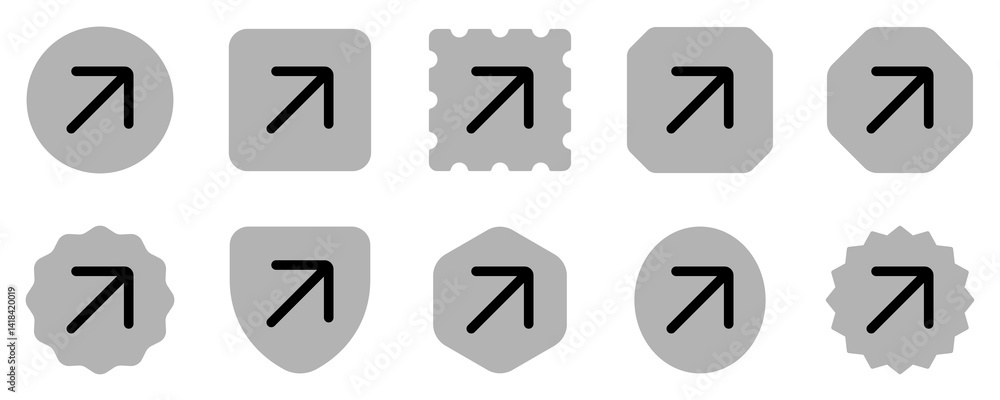 Vector right diagonal arrow chevron icon. Black, white background. Perfect for app and web interfaces, infographics, presentations, marketing, etc. Vector right diagonal arrow chevron icon. Black, white background. Perfect for app and web interfaces, infographics, presentations, marketing, etc.