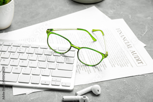 Stylish eyeglasses, compute...