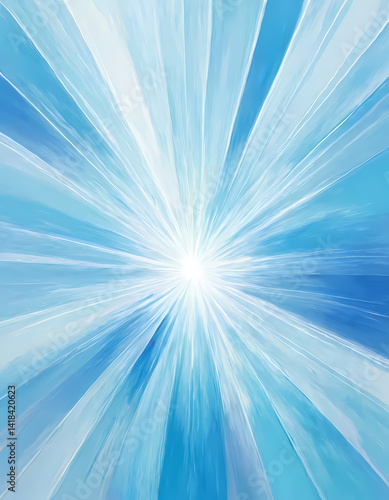Bright rays of light emanate from the center, casting a soothing blue glow that fills the space with serenity, inviting viewers to reflect and relax amidst the calming hues Generative AI