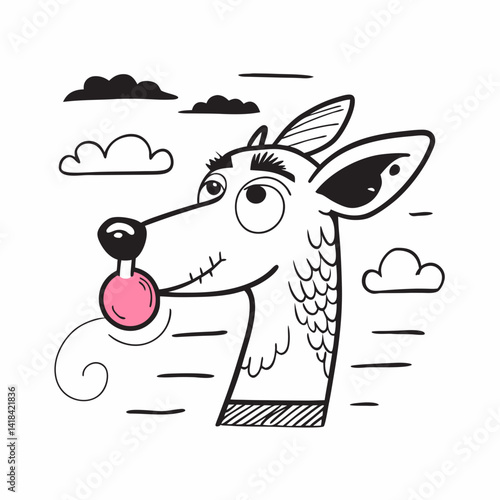 Daydream in the Wild – Giraffe with Bubblegum
