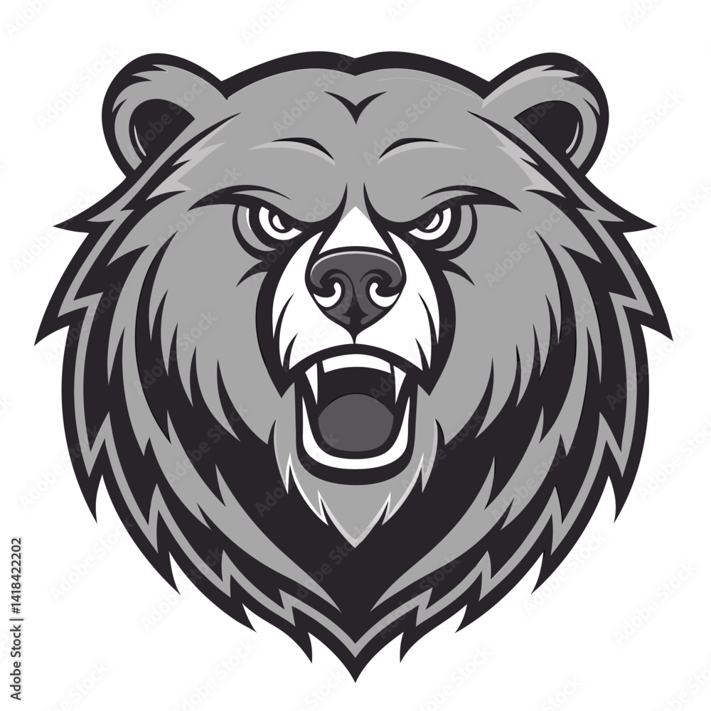 Fototapeta premium Gray bear head logo