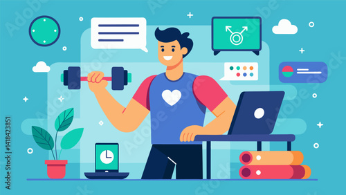 Bring the personal touch of a coach to your virtual workouts with instant feedback and corrections to help you achieve your fitness goals.. Vector illustration