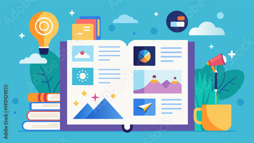 A series of entries in a vision board journal show the progress and growth towards a longterm goal with images and quotes serving as a reminder of the. Vector illustration