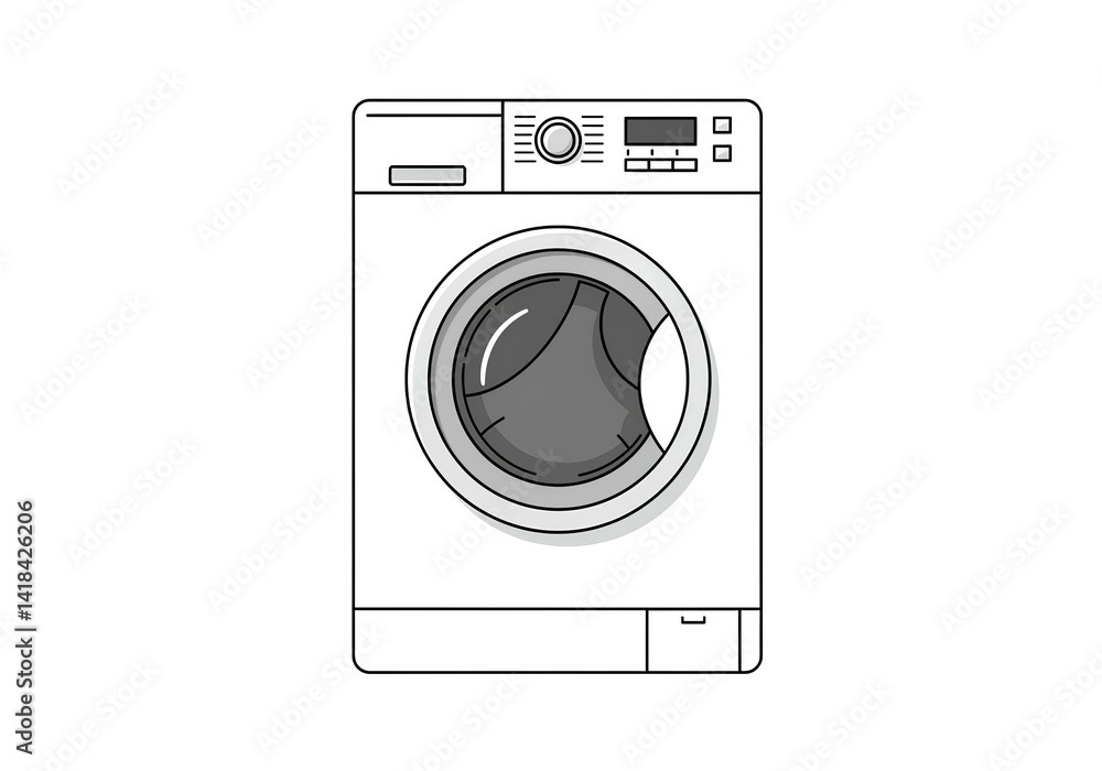 Clean Laundry Appliance Vector Illustration Modern Washer Design Clean Laundry Appliance Vector Illustration Modern Washer Design