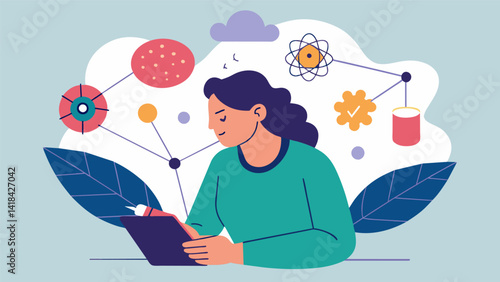 As a patient delves into their creative writing with their the they begin to connect the dots between their mental health struggles and their. Vector illustration