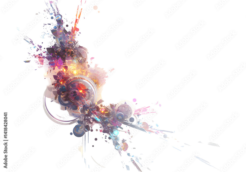 Vibrant Abstract Paint Explosion on White Background Vibrant Abstract Paint Explosion on White Background