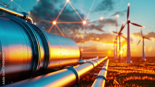 Smart-grid connected hydrogen production site advancing energy transition initiatives.