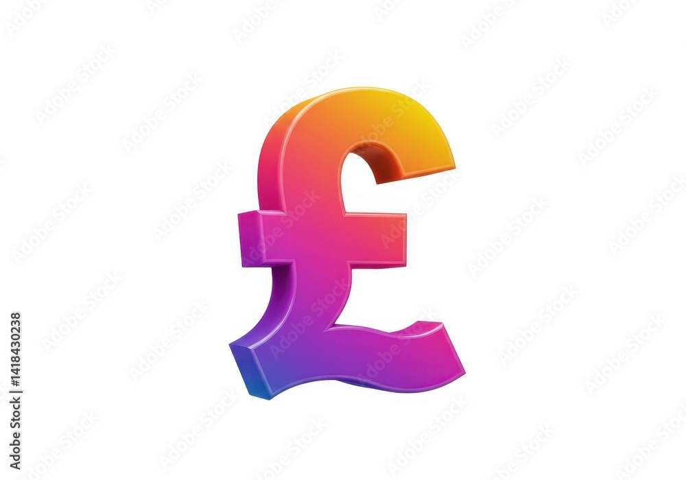 3d pound sterling symbol graphic, isolated on white background 3d pound sterling symbol graphic, isolated on white background