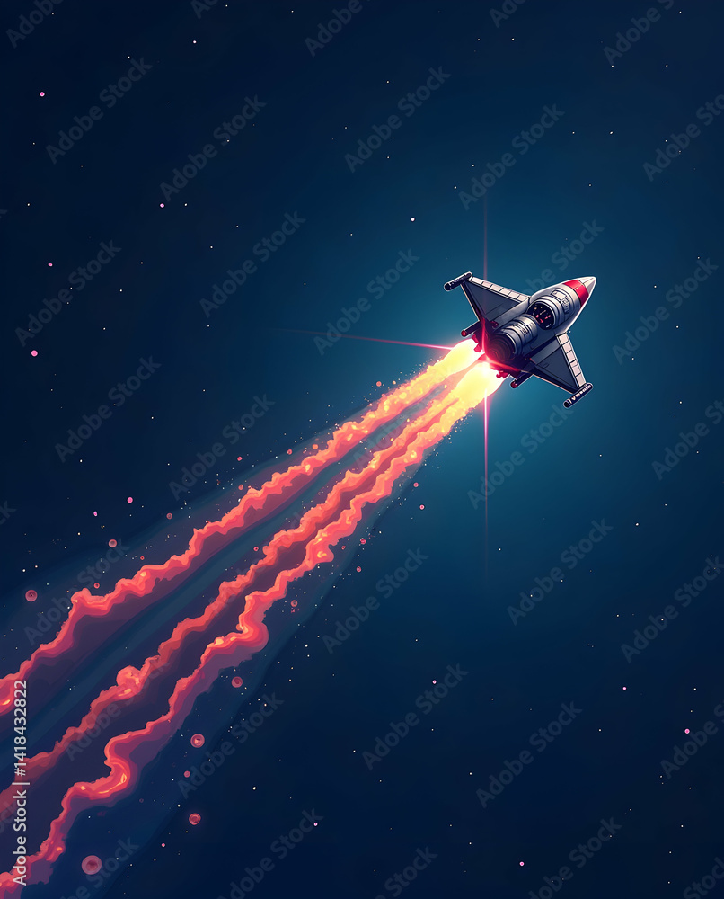 Naklejka premium Tiny Cosmic Journey