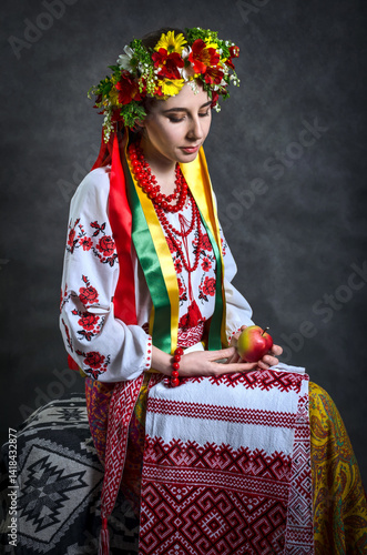Woman in Ukrainian Folk Costume
