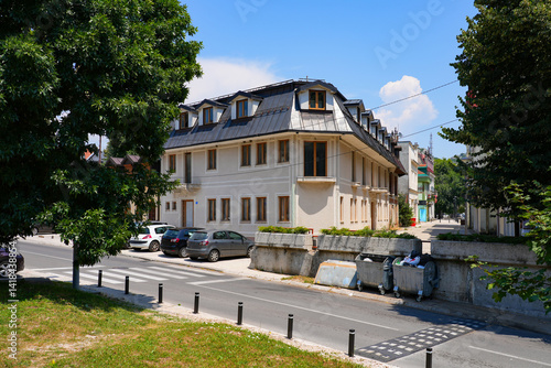 Obraz na płótnie Building in the city center of Cetinje, the former capital of Montenegro in the Balkans w salonie