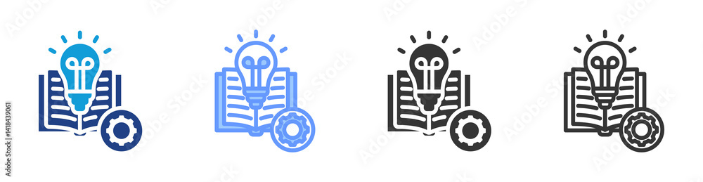 Obraz premium Learning icon set multiple style collection